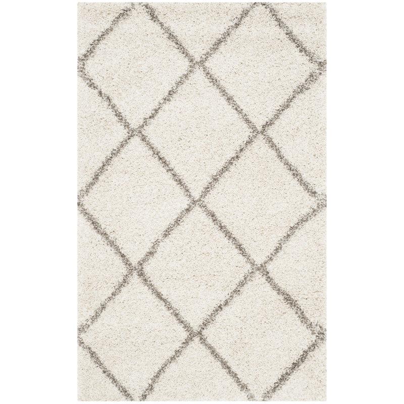 Duhon Ivory/Gray Shag Area Rug & Reviews AllModern